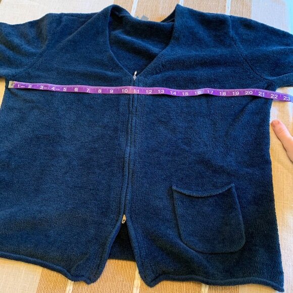 J. Jill Blue Double-Zipper Cozy Cardigan with Pocket - Womens Size L - Picture 7 of 9